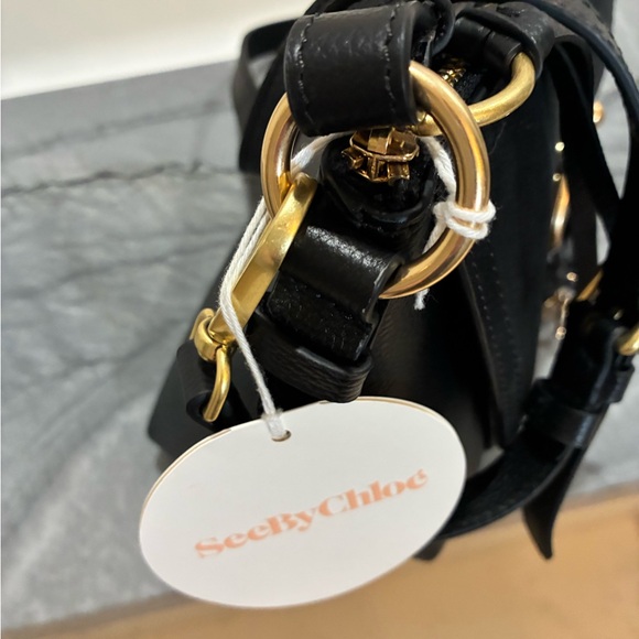 Chloe Joan Cross Body Black Leather/Suede Bag - Picture 9 of 16